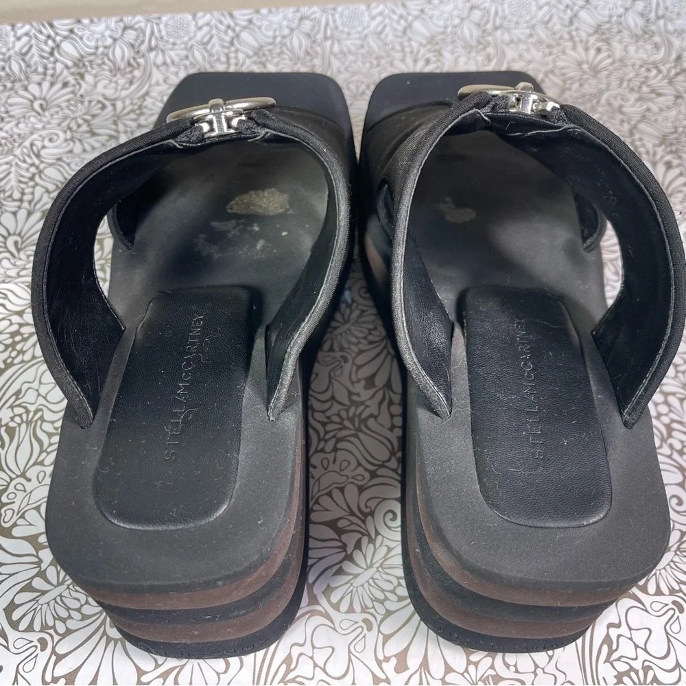 Stella McCartney Brown & Black Scuba Platform Slides Designer Sandals